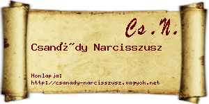 Csanády Narcisszusz névjegykártya